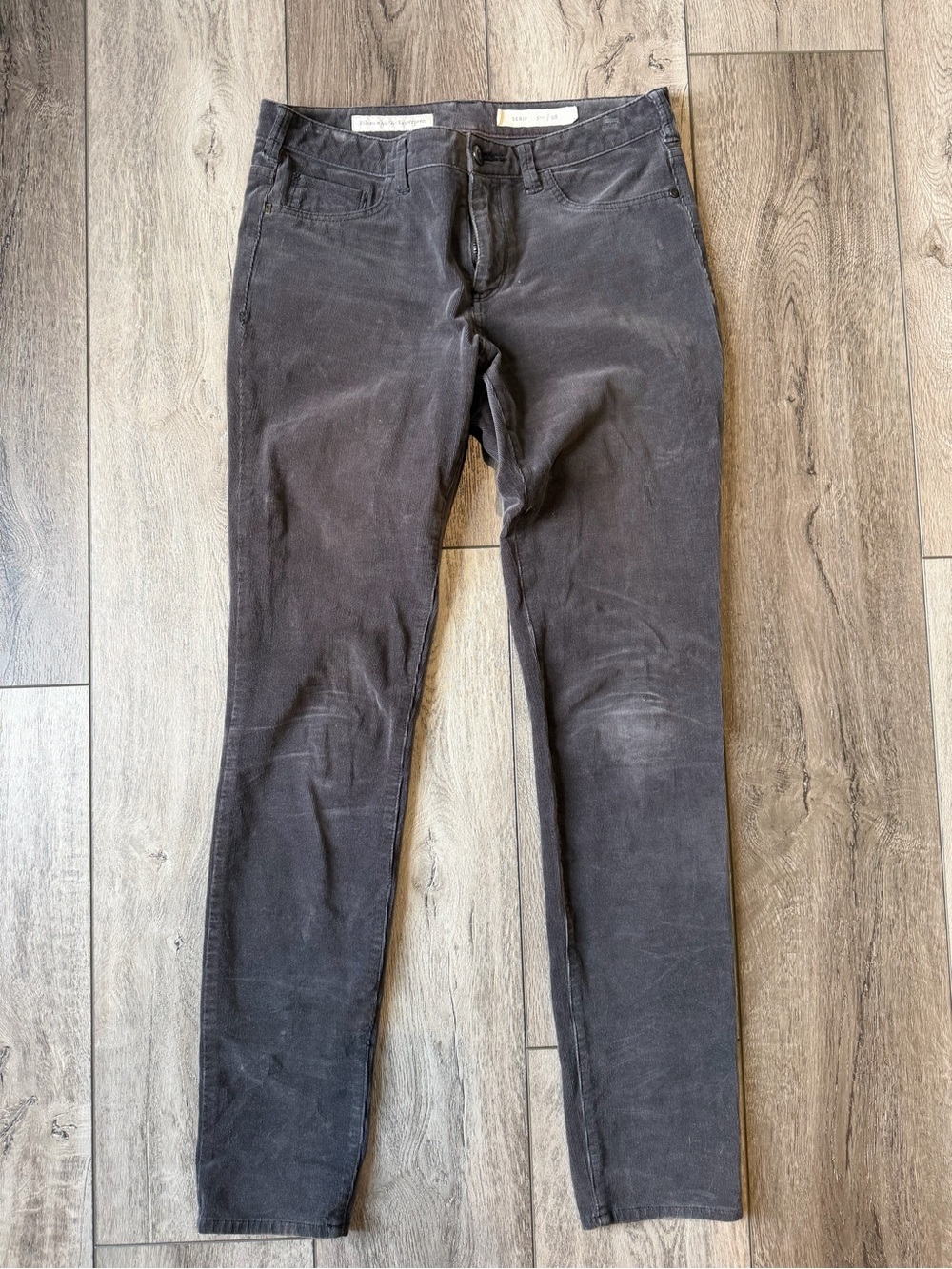 Pilcro- Serif Charcoal Corduroy Slim Stretch Chinos